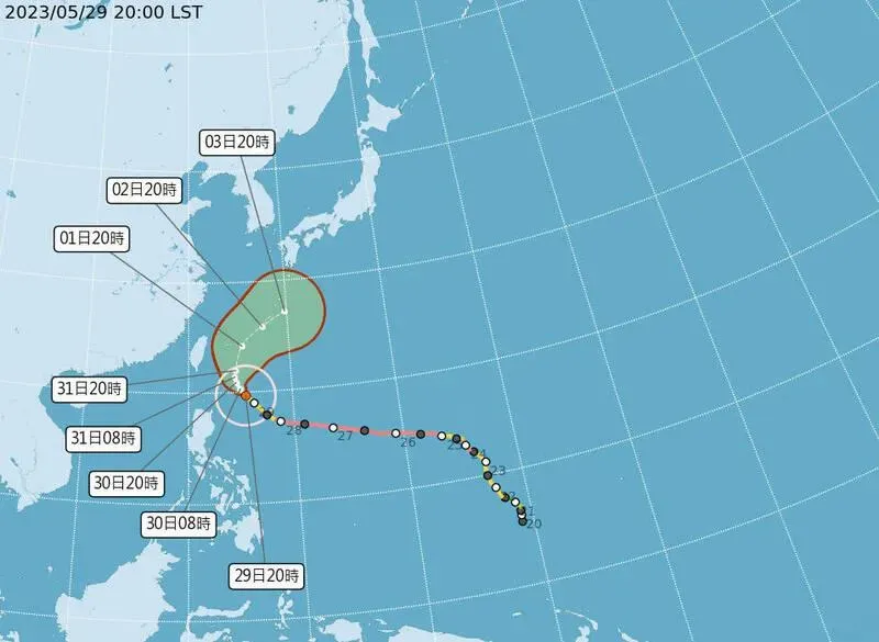快訊/瑪娃暴風圈已進入巴士海峽　周三周四北部、東部有豪雨