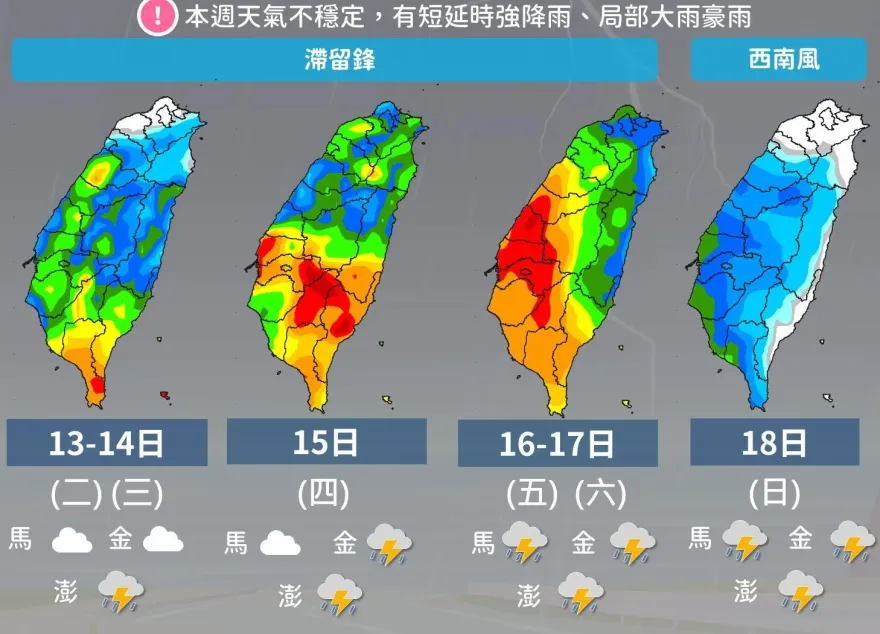 整周都下雨！今年首道滯留鋒襲台　中南部準備「大口喝水」