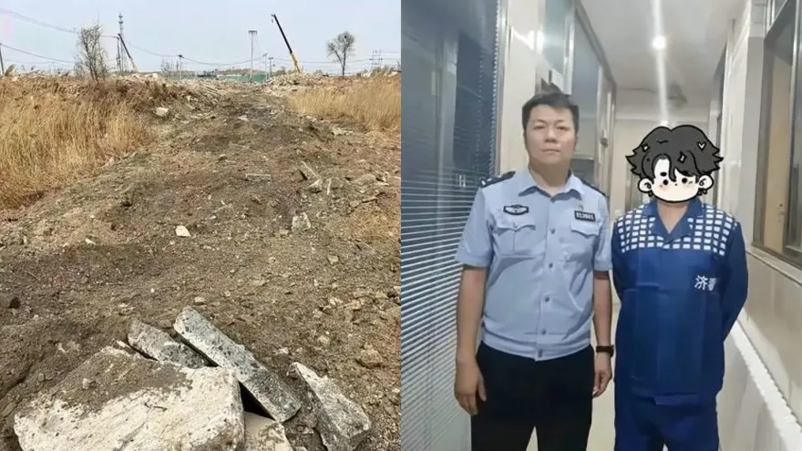 影/這也能偷！「水泥路面不見了」男偷2條馬路賣錢　警逮竊賊驚呼：真稀奇
