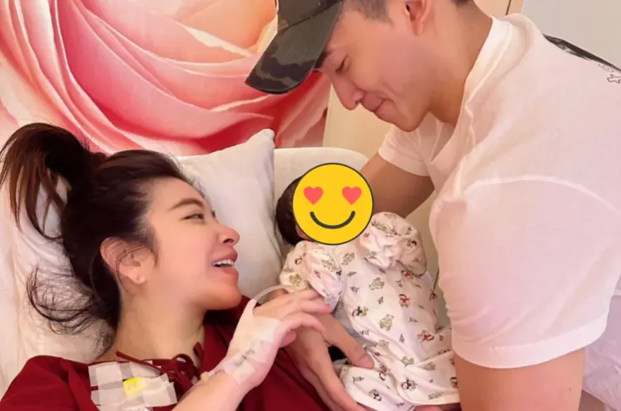 41歲許維恩剖腹產迎寶貝女兒！產後感動落淚　喜曬一家三口照