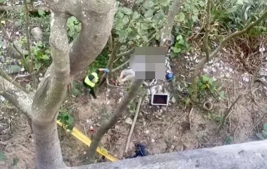 快訊/新北泰山公園路護欄下驚見男屍　警封鎖現場採證中