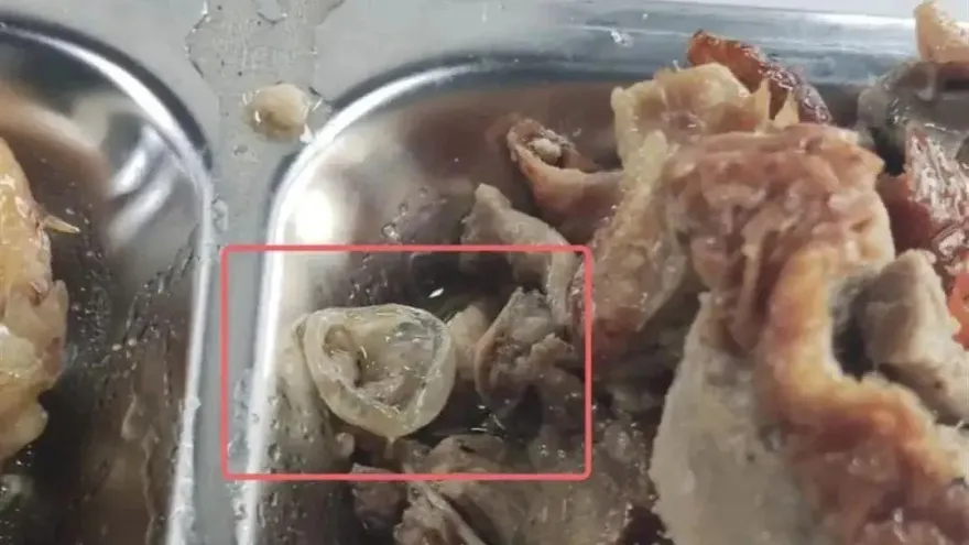 影/學校餐廳飯吃到「保險套」？校方：半透明膠質物為「鴨子眼球膜」