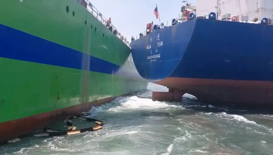 影/出事了！造價上百億「環海翡翠輪」遭撞　爆「框啷」巨響還冒煙