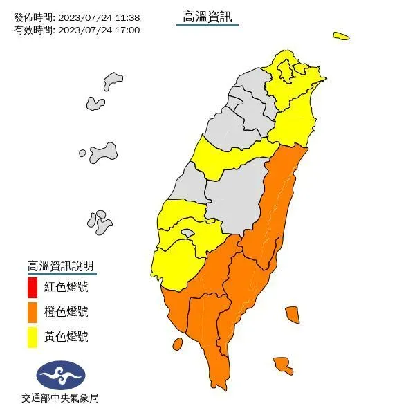注意防曬！氣象局發布12縣市高溫警訊　花蓮瑞穗最高達36.6度