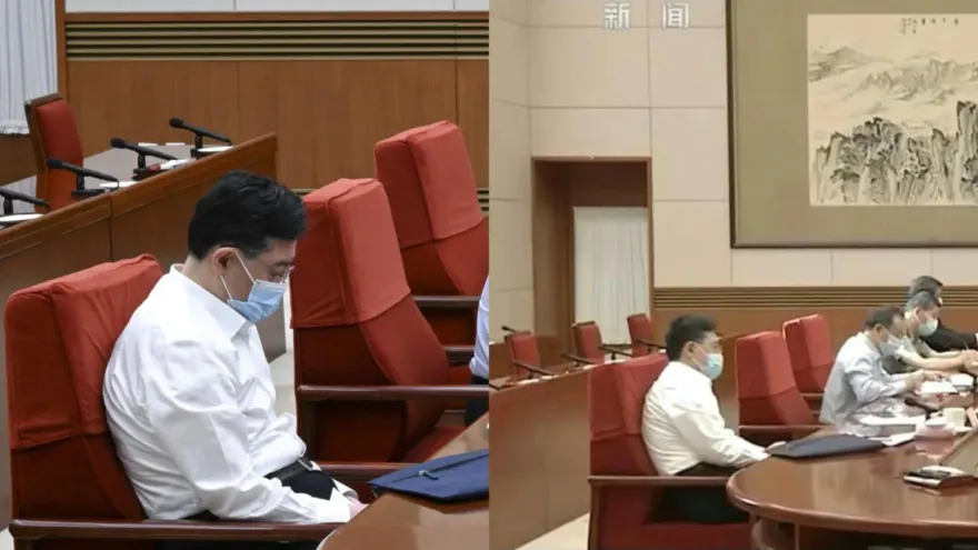 秦剛6月初「無精打采」開會照曝光　網友熱議「當時就生病了？」