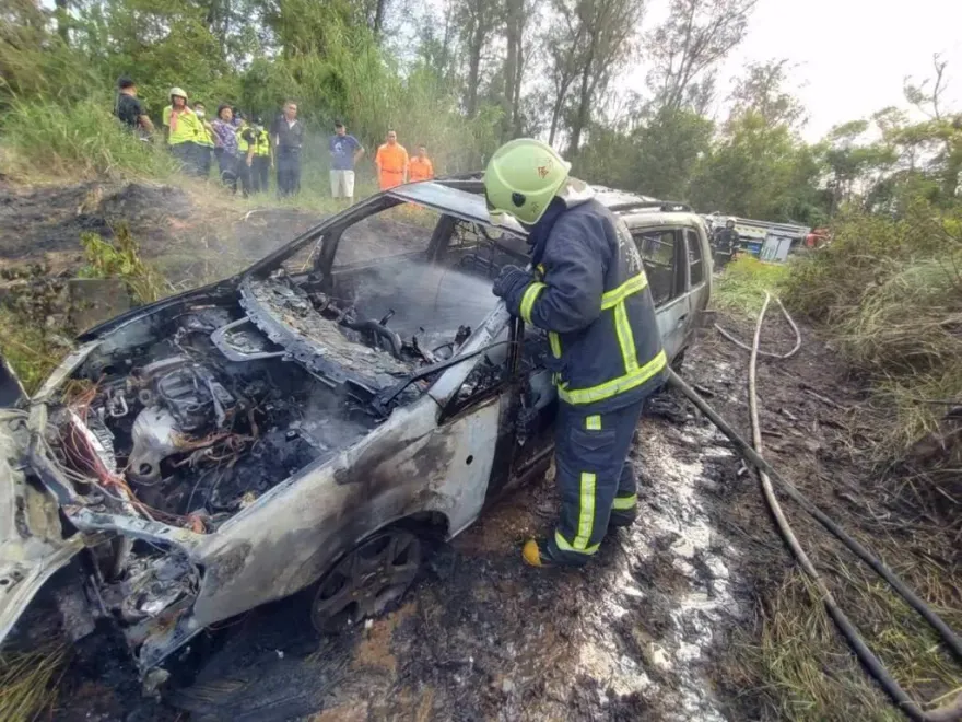 金門天下第一哨火燒車！「車頭爆炸」男爬出呻吟求救　送醫不治