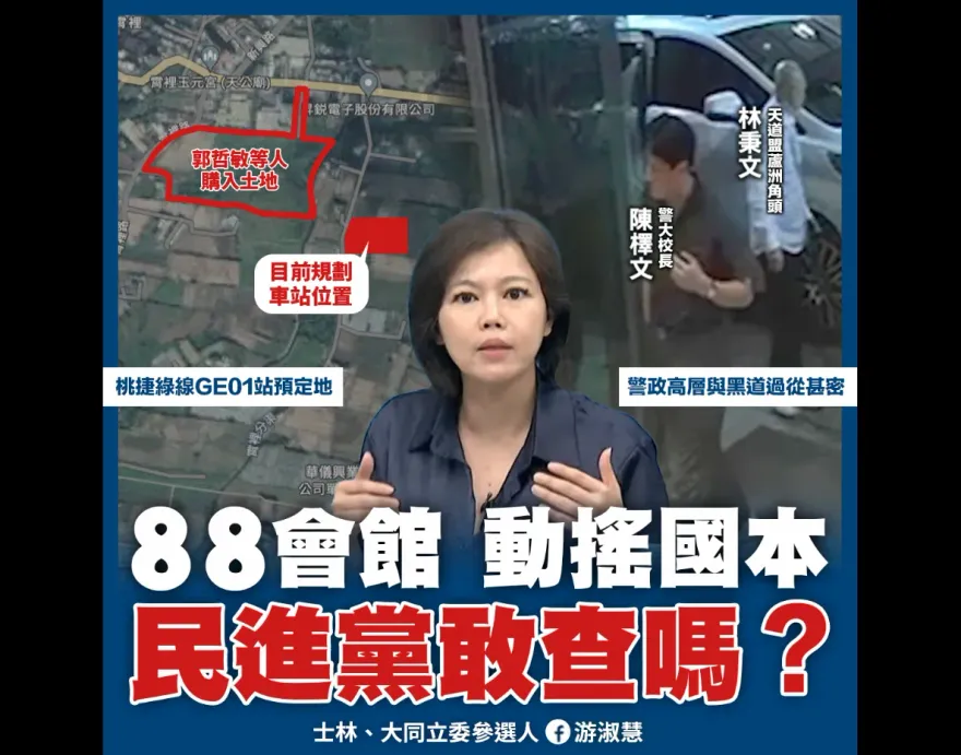 88會館醜聞見不得光？偵查中爆「3大怪事」　游淑慧：一路有人護航