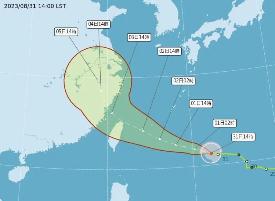 海葵進逼北台灣！9/1恐變中颱海陸警報齊發　「蘇拉＋海葵」將左右全台雨勢