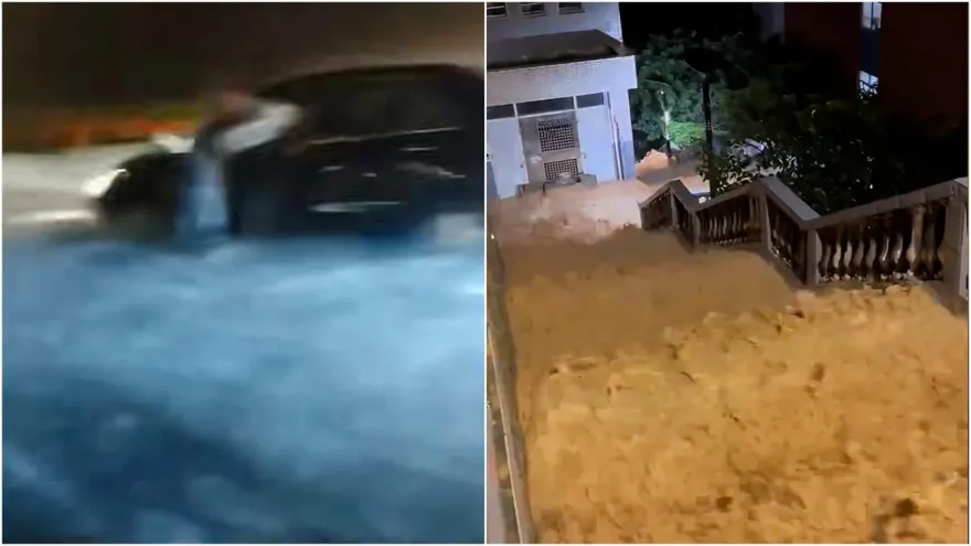 影/大水淹上橋！海葵過境福州暴雨破歷史記錄　「開車如開船」3.6萬人急撤