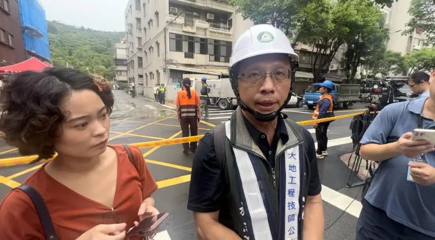 快訊/大直民宅現場直擊！塌陷造成2階段破壞　技師施志鴻：坍塌民宅必須拆除