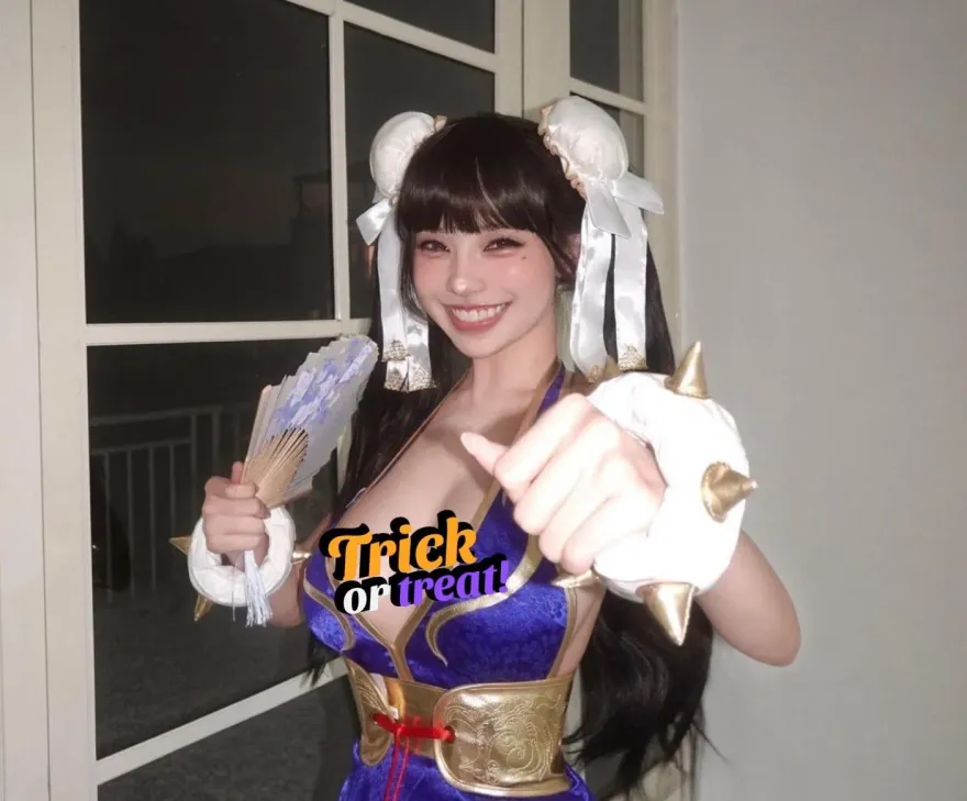 不給糖就「導彈」！世新H波校花萬聖節扮超胸春麗　男粉甘願被KO