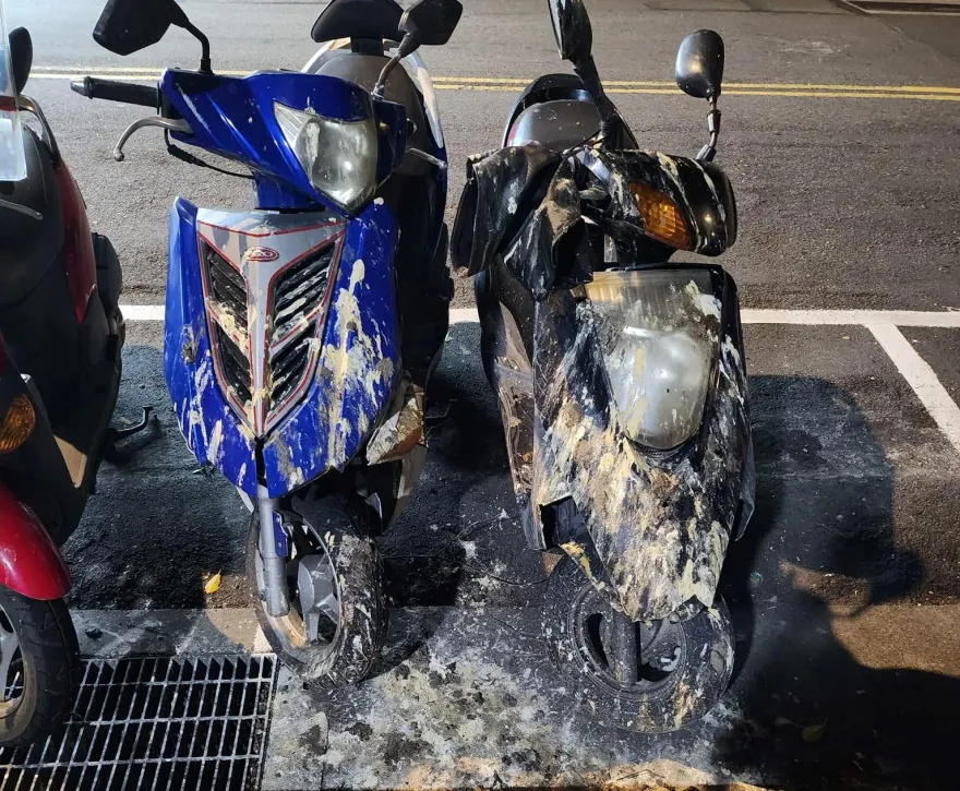 惹到鳥？2機車慘遭「鳥糞爆擊」　網笑：糞怒鳥喝到大冰奶