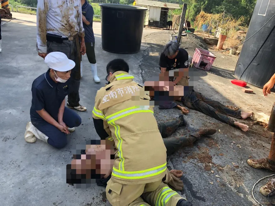 影/台南醬油廠「3員工掉入油槽」！2人一度命危　全數救回