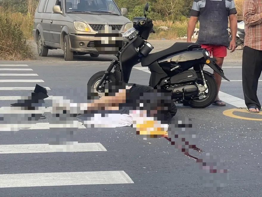 快訊/撞擊瞬間曝！嘉義阿里山公路「騎士撞車血流滿地」送醫不治