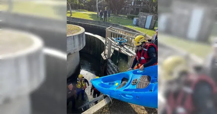 影/中市葫蘆墩公園活動水閘門「突開啟」　20艘輕艇被沖水上活動急喊卡