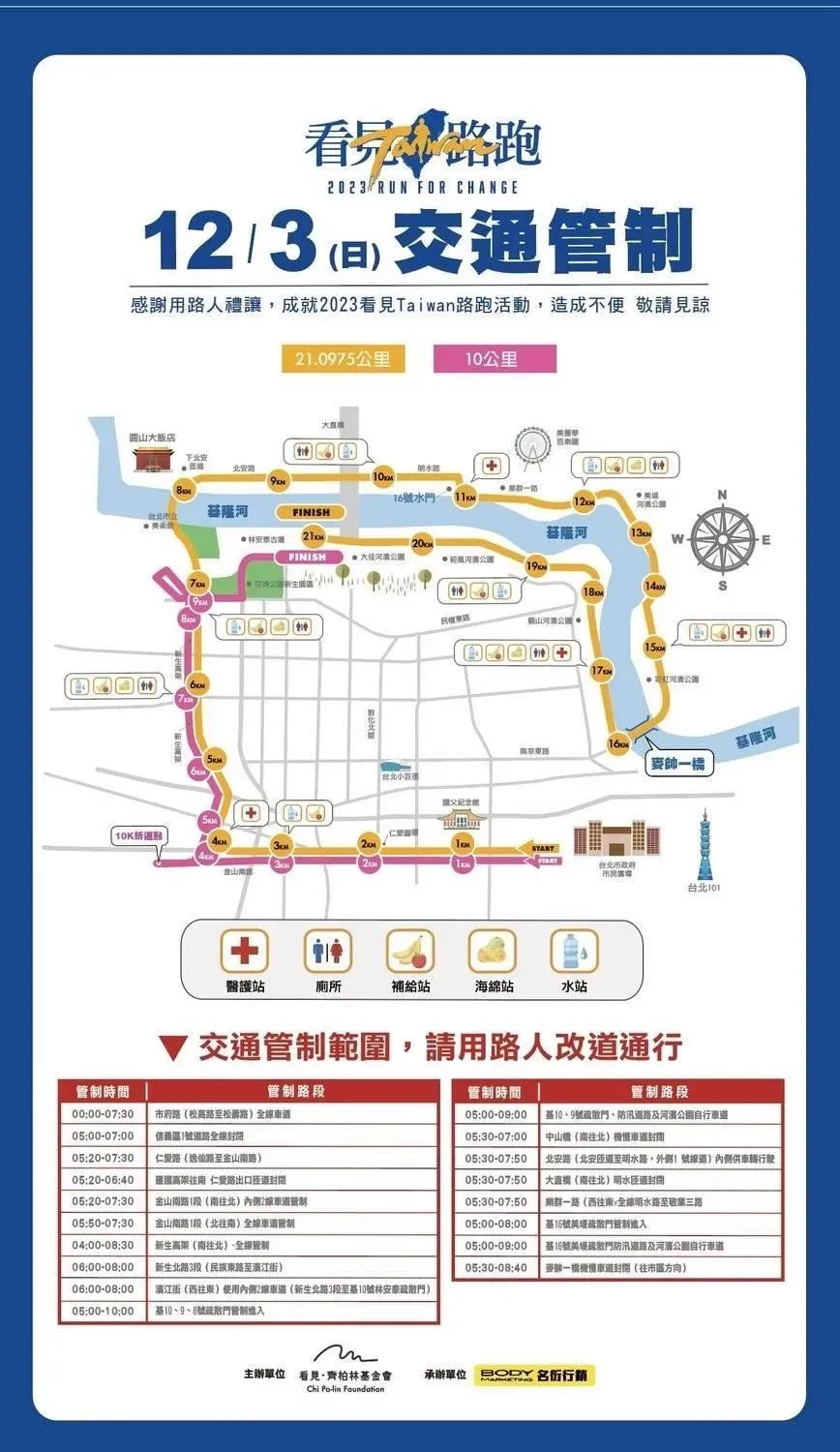 「看見Taiwan路跑」周日登場　北市沿線交管資訊看這裡