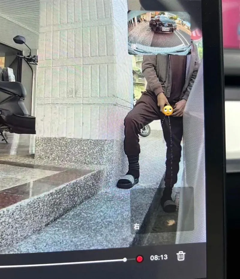倚著特斯拉亂尿尿！小便男觸動「哨兵模式」…大小頭全入鏡