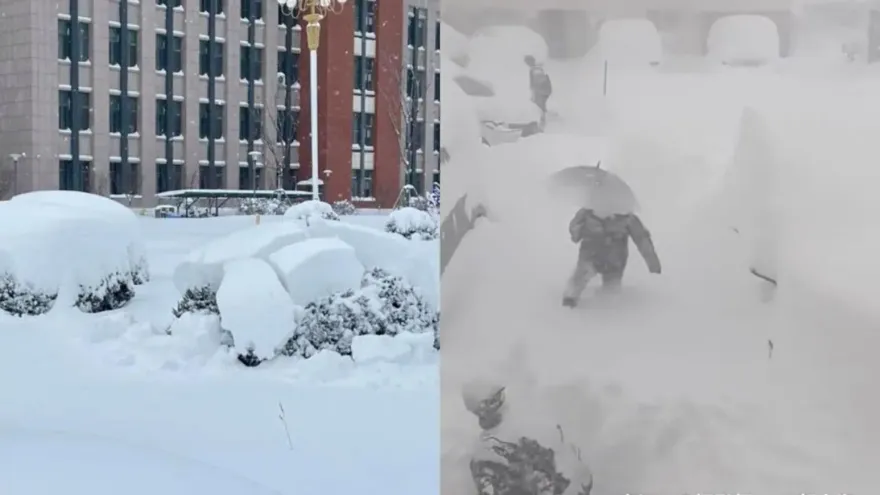 影/「王炸」級寒流！山東威海暴雪及膝驚呆網友　全陸同天最大溫差達76度