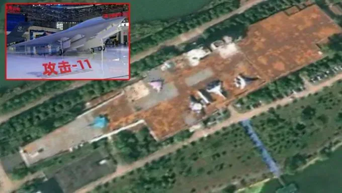 解放軍隱身無人機「攻擊-11」疑現武漢航母樓　或為上福建艦前測試