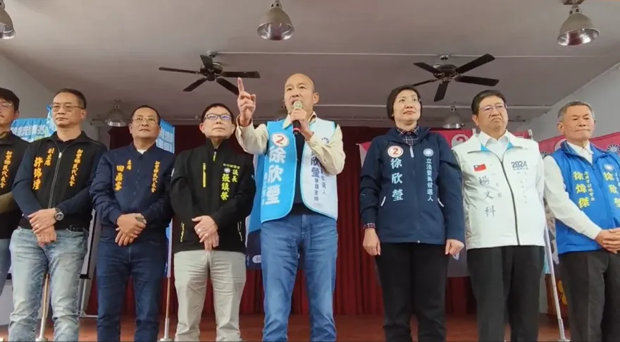 影/韓國瑜喊「中華民國是客家人創建！」　新竹縣助選徐欣瑩、林思銘籲挺侯康