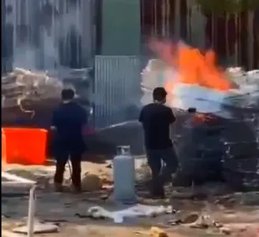 影/台中清潔隊淪廢棄床墊焚燒場　環保局開罰包商告發「縱火罪」