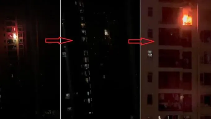 影/初一賀新春放炮射歪成「穿雲箭」　大樓慘「中標」陽台爆炸起火