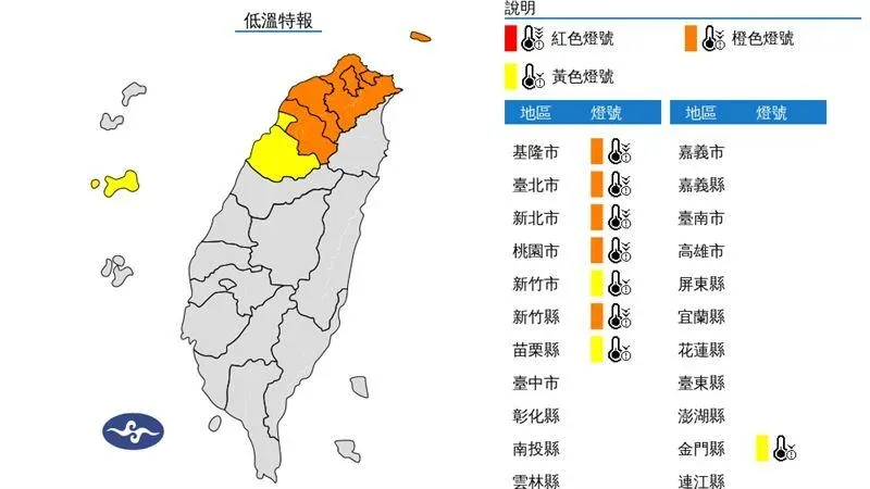 快訊/越晚越冷！8縣市低溫特報恐「跌破10度」　強烈大陸冷氣團發威了