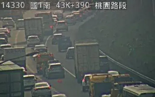 快訊/國1北向43k桃園段車禍！2車追撞回堵5公里　上班請注意