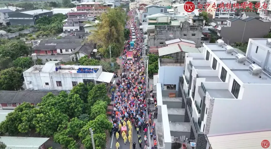 白沙屯媽祖/彰化社頭空拍曝光！粉紅超跑領軍…畫面超震撼