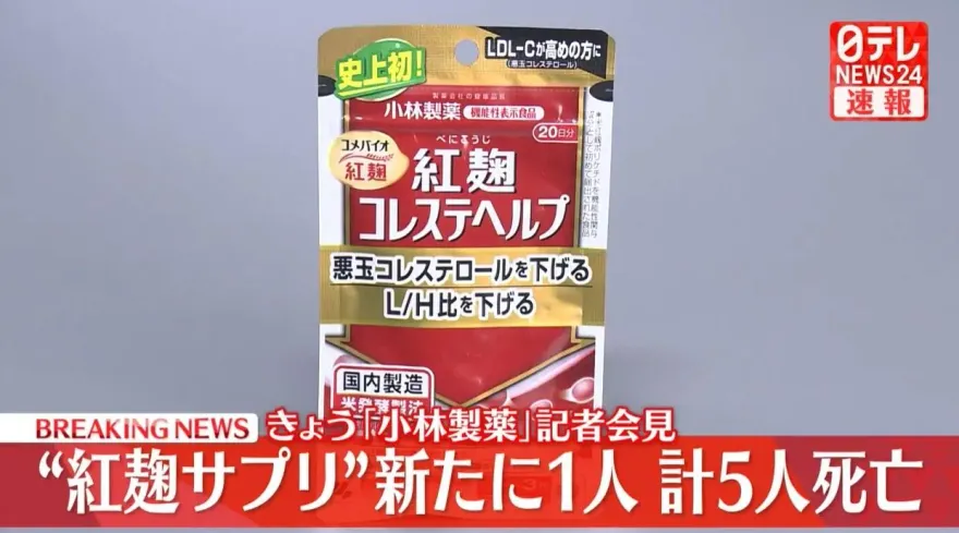紅麴案攀至5死！小林製藥：去年生產保健品中疑遭混入「未知成分」