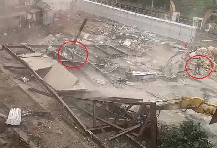 快訊/北市工地坍塌影像曝！2工人死裡逃生　北市建管處：勒令停工、開罰9萬