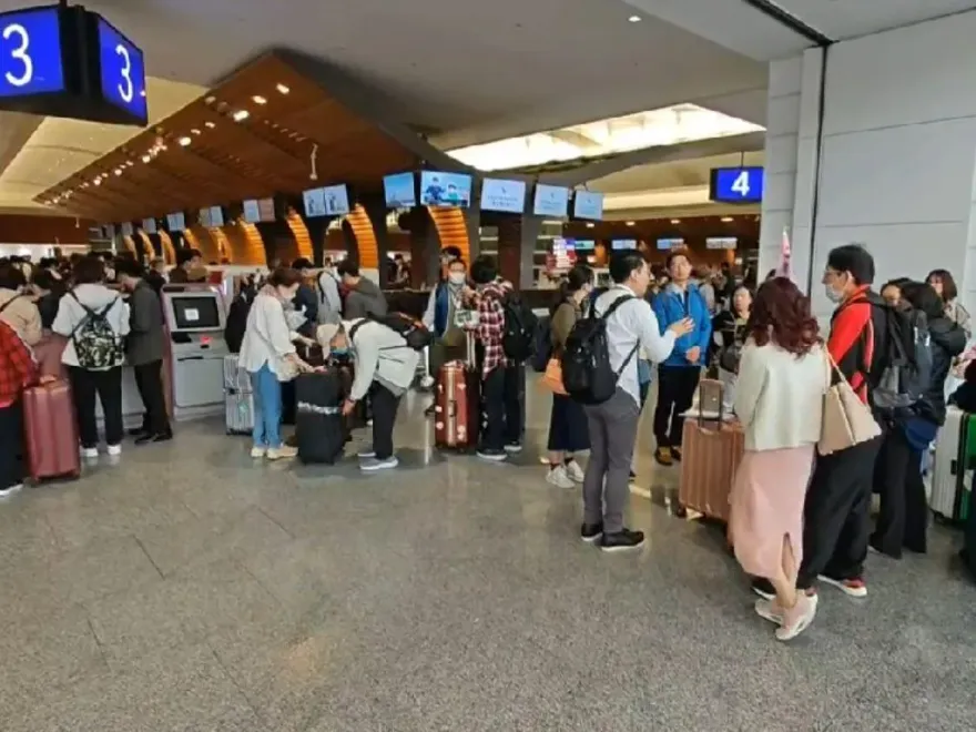 桃機第一航廈「行李分揀系統」出包！　旅客行李大塞車