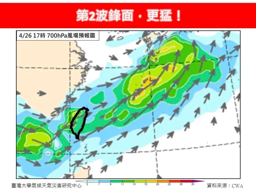 出門小心！今起豪雨「連炸三天」　專家：第二波鋒面更猛