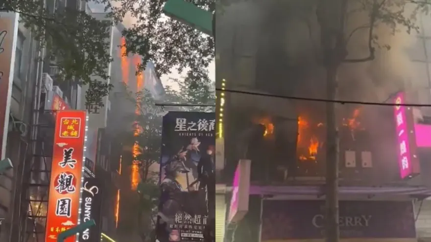 西門町晚間火警！知名燒肉店竄火舌　濃煙瀰漫整個商圈