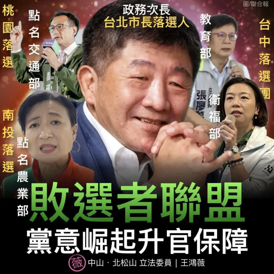 鄭運鵬、蔡培慧當交通部、農業部次長？加上政委陳時中　王鴻薇轟：敗選者聯盟