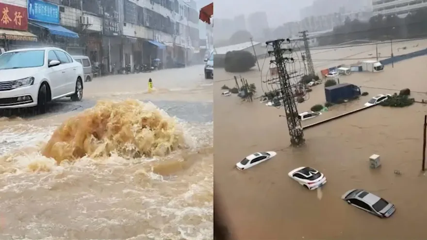 影/車在水上漂！陸五一長假尾聲　多地大暴雨恐影響返程