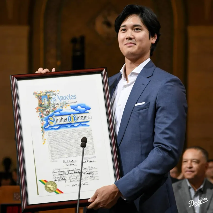 大谷翔平接受洛杉磯市表揚！　每年5月17日訂為「大谷翔平日」