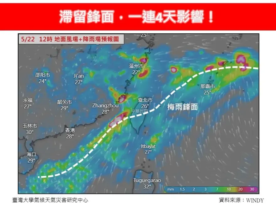 鋒面掛在台灣上空不走！雨區還擴大　西半部、澎金馬下週恐接猛雨