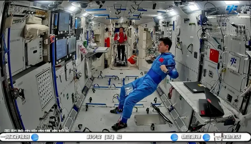 影/繞著地球跑！陸神舟18號太空人在軌滿月　Vlog上新曝工作健身日常