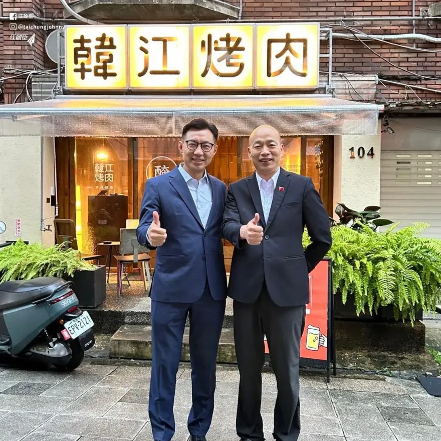 影/韓江配吃「韓江烤肉」！江啟臣暖心幫韓國瑜提前慶生