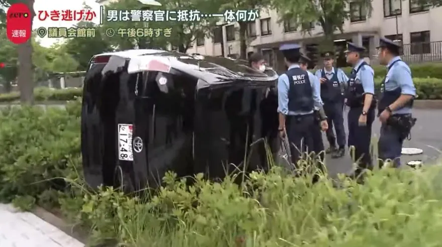 影/日首相官邸旁傳死亡車禍！政府公務車駕駛肇逃　8警壓制就逮
