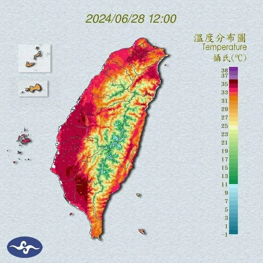 快訊/熱到融化！15縣市高溫特報！　「台北、高屏」飆破37度