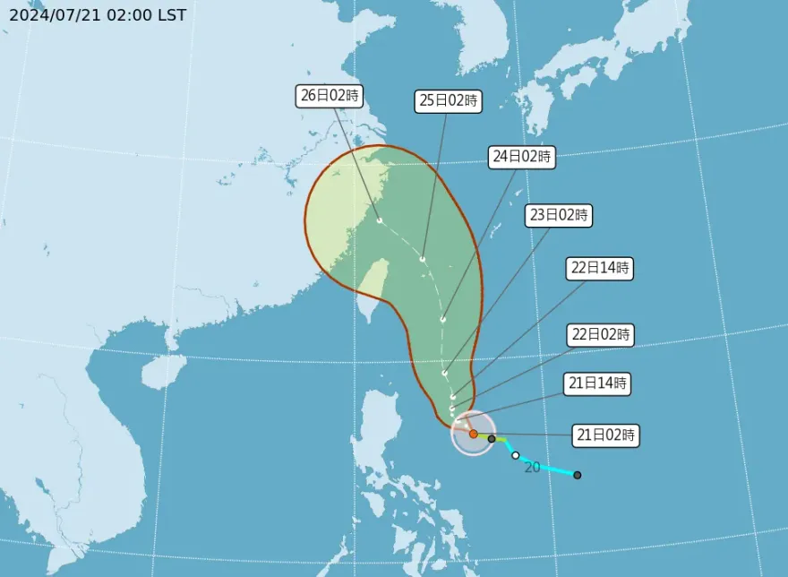 凱米發威了！7/22估「加速轉中颱」　週三、四最接近台灣
