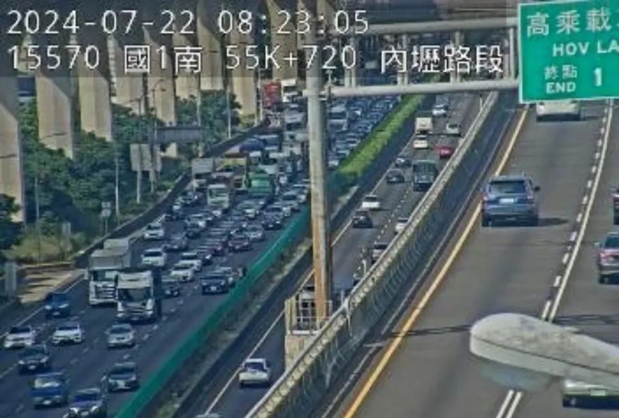 快訊/國道1號北向56k內壢段追撞「塞成停車場」　上班請注意