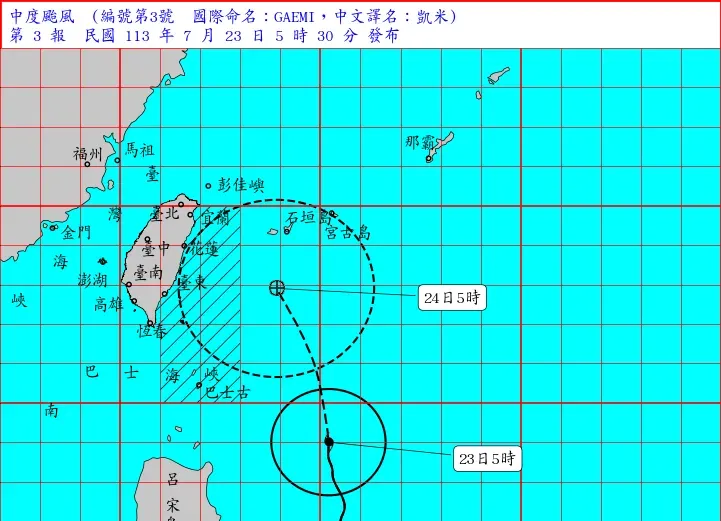 快訊/中颱凱米準備登陸！氣象署宣布「11:30發布陸上警報」
