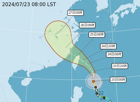 快訊/中颱凱米7級暴風圈估7/24觸陸　北北基桃颱風假今晚8時公布