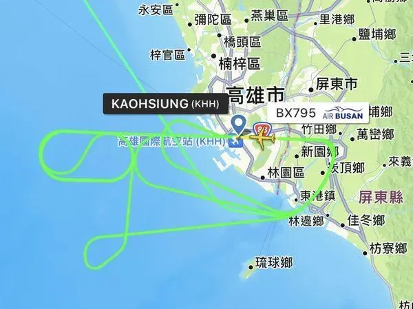 快訊/強颱凱米干擾「空中狂繞82分鐘」！返高雄航班4次重飛終於驚險降落