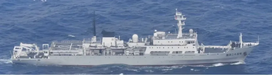 繼軍機侵犯領空後　大陸測量艦又入侵日本領海