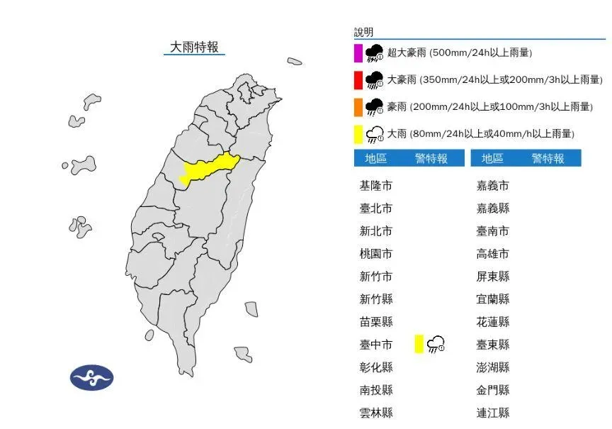 快訊/雨彈來了！「1地」大雨特報　一路炸到入夜