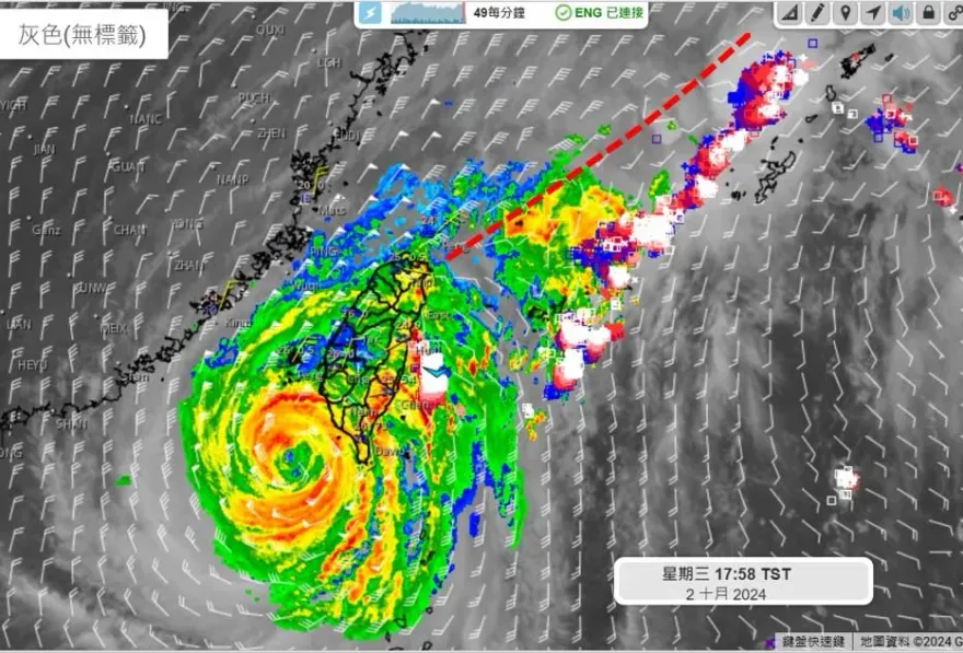 山陀兒今登陸南台灣後「快速崩潰消散」　專家：中部以北、東北部雨增多